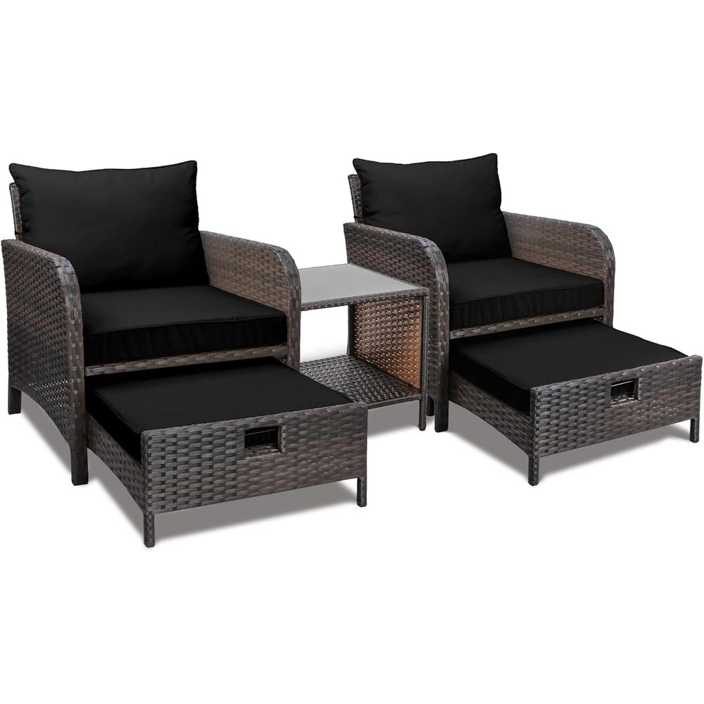 Outdoor Furniture No Cushions - Balkonmeubilair 5-delige patio loungeset, PE wicker
