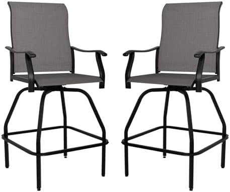 Outdoor Furniture Grey - Patio Bar Set 2-delig Draaibare Barkrukken