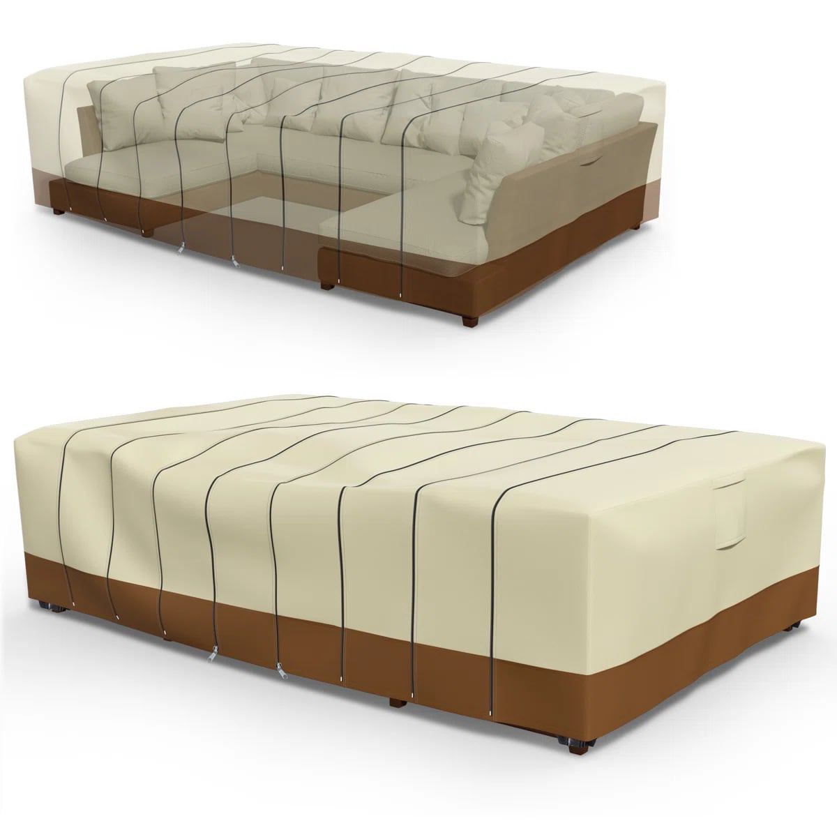 Outdoor Furniture Sofa - Waterdichte buitenhoekbankhoes, UV-bestendig, stof- en windbestendig,