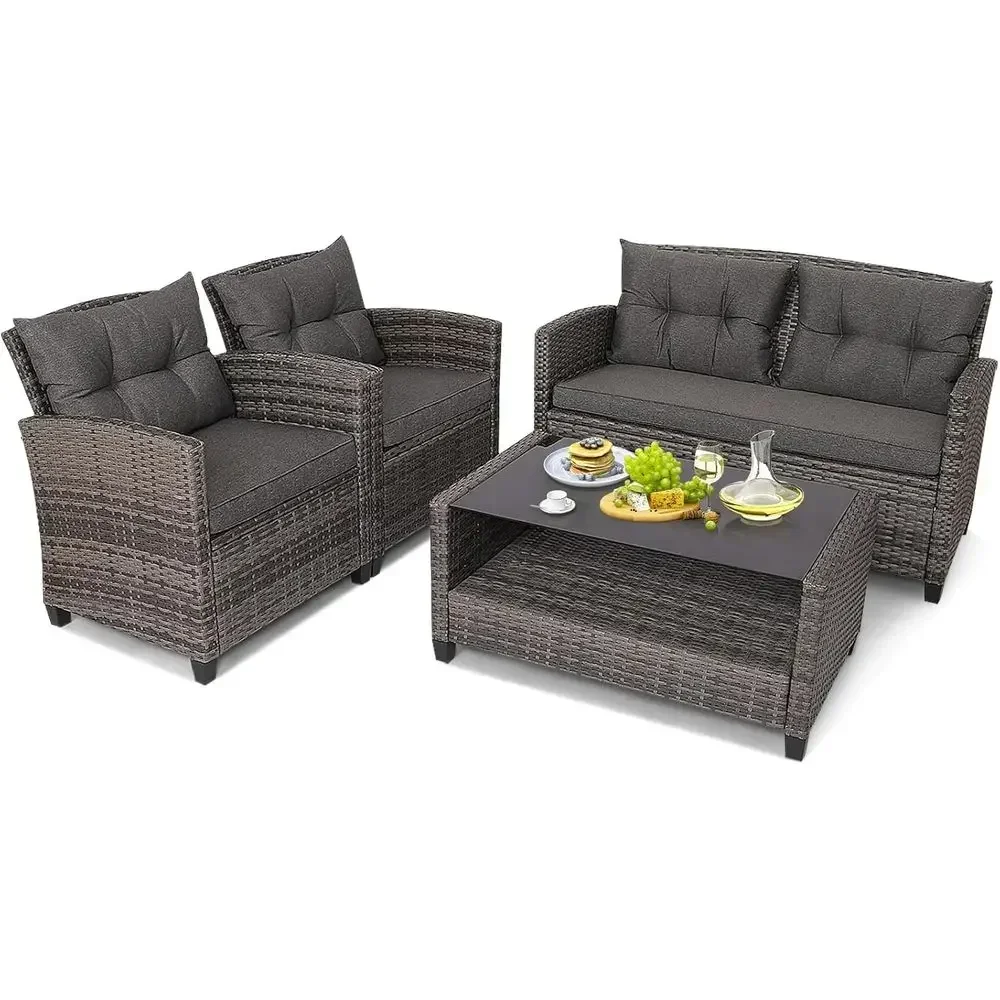Outdoor Furniture Grey - Grijze tuinmeubelset voor buiten: bestaat uit
