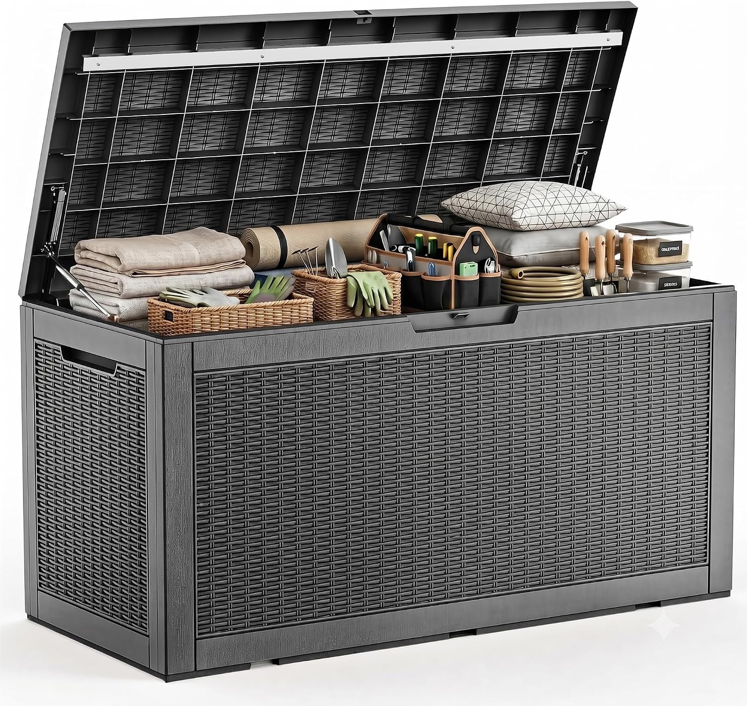Outdoor Furniture With Storage For Cushions - Grote waterdichte hars opbergbox voor buiten,
