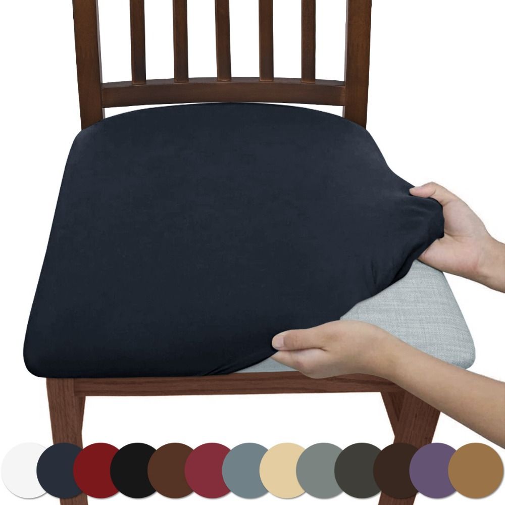Outdoor Furniture No Cushions - Elastische eetkamerstoelhoes Zachte effen kleurige stoelhoes