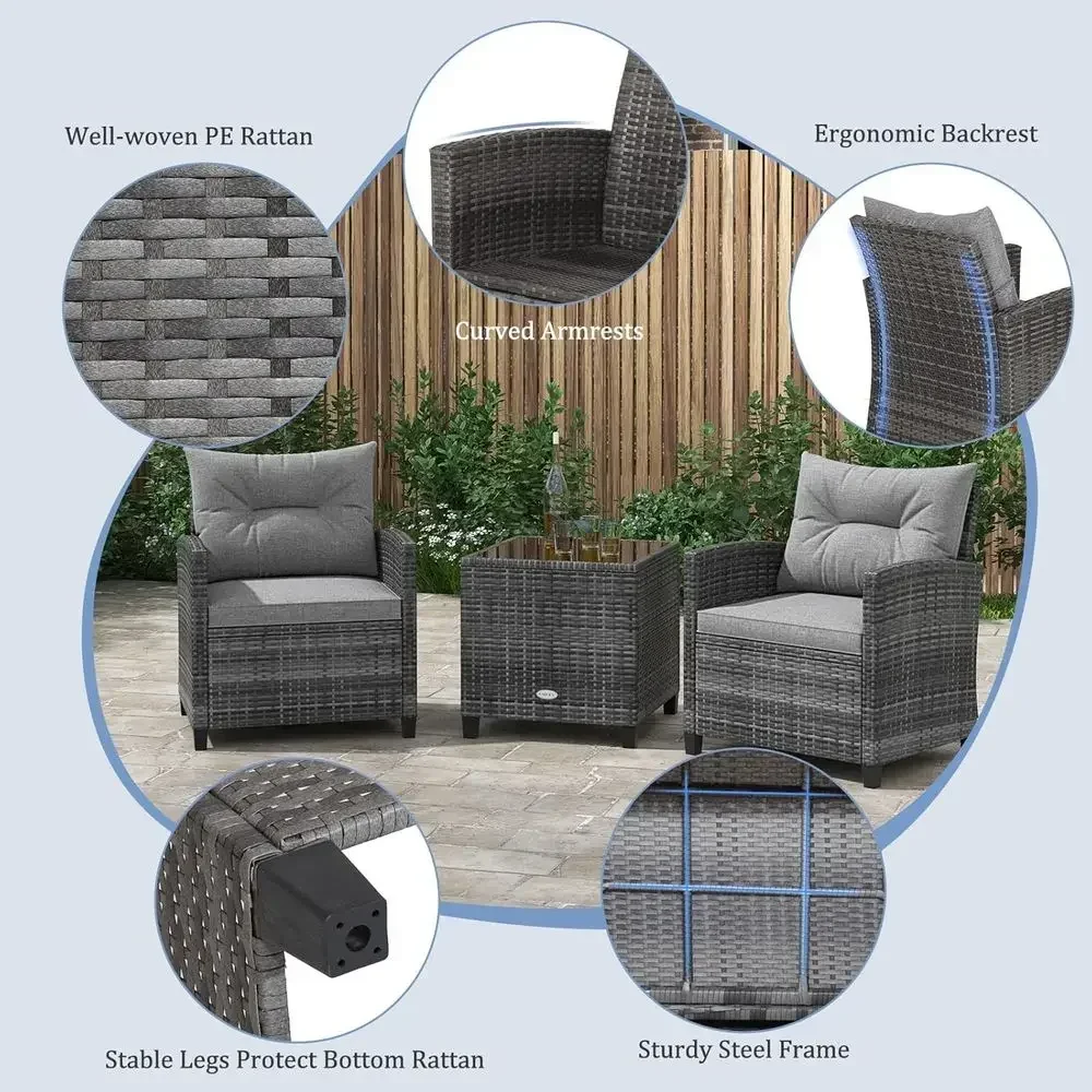 Grijze tuinmeubelset van kunst - Outdoor Furniture Grey recensie en prijs