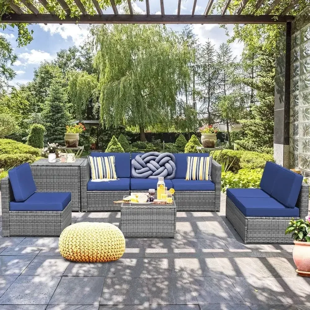 8-delige tuinmeubelset van PE- - Outdoor Furniture With Storage For Cushions recensie en prijs