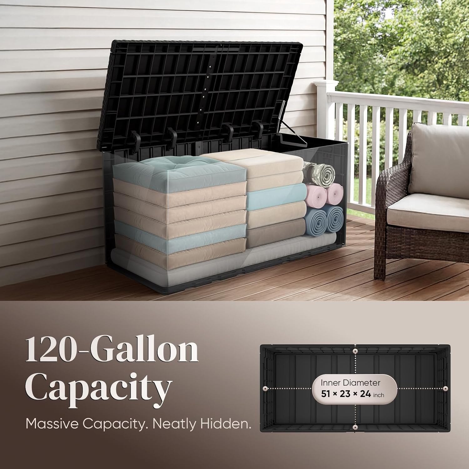 120 gallon grote opbergbox voo - Outdoor Furniture Cushion recensie en prijs