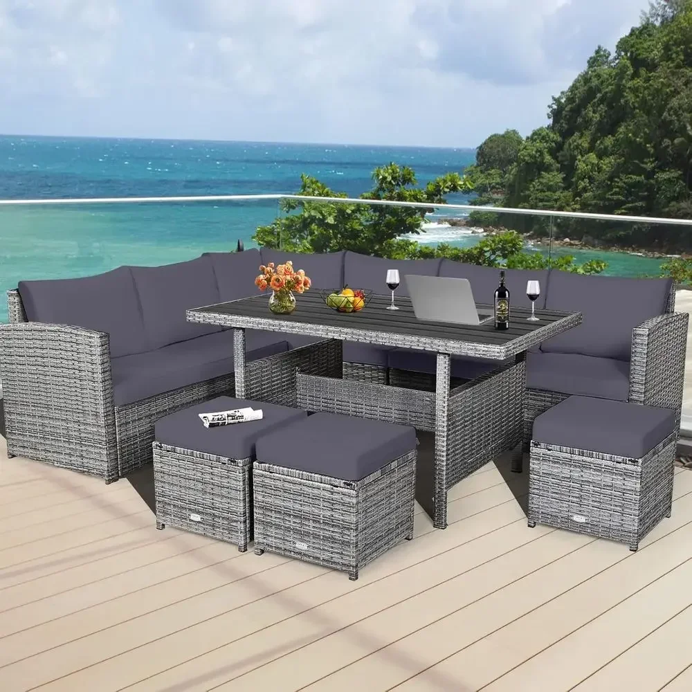 Grijze 7-delige rotan tuinmeub - Outdoor Furniture Grey recensie en prijs