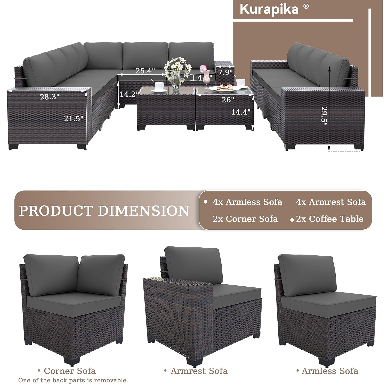 Rotan Wicker Tuinmeubelset met - Outdoor Furniture Grey recensie en prijs