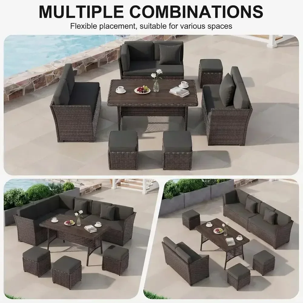 7-delige tuinset van gevlochte - Outdoor Furniture Grey recensie en prijs
