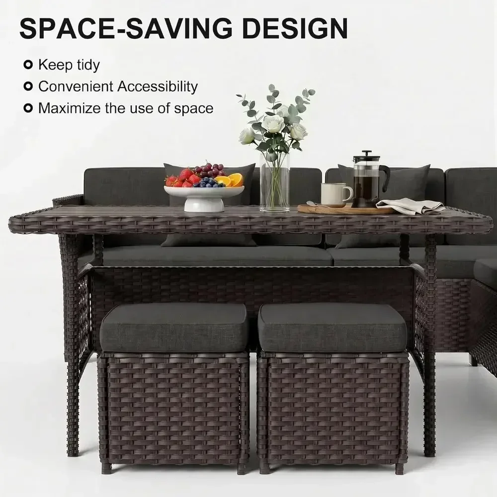 7-delige tuinset van gevlochte - Outdoor Furniture Grey recensie en prijs