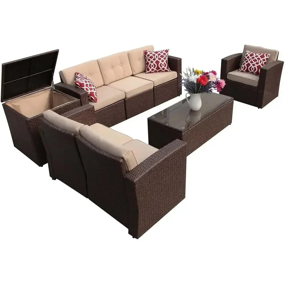 8-delige buitenmeubelset van w - Outdoor Furniture With Storage For Cushions recensie en prijs