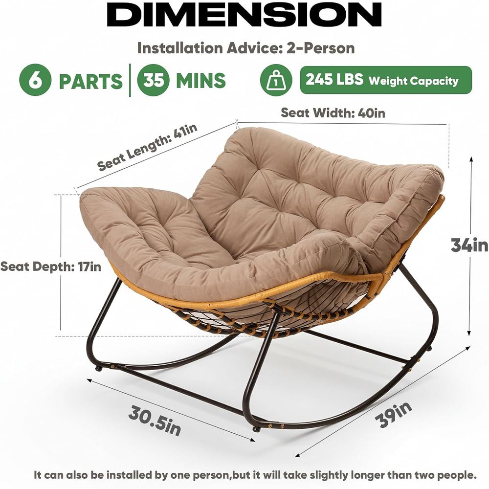 Papasan stoel met kussen, extr - Outdoor Furniture No Cushions recensie en prijs
