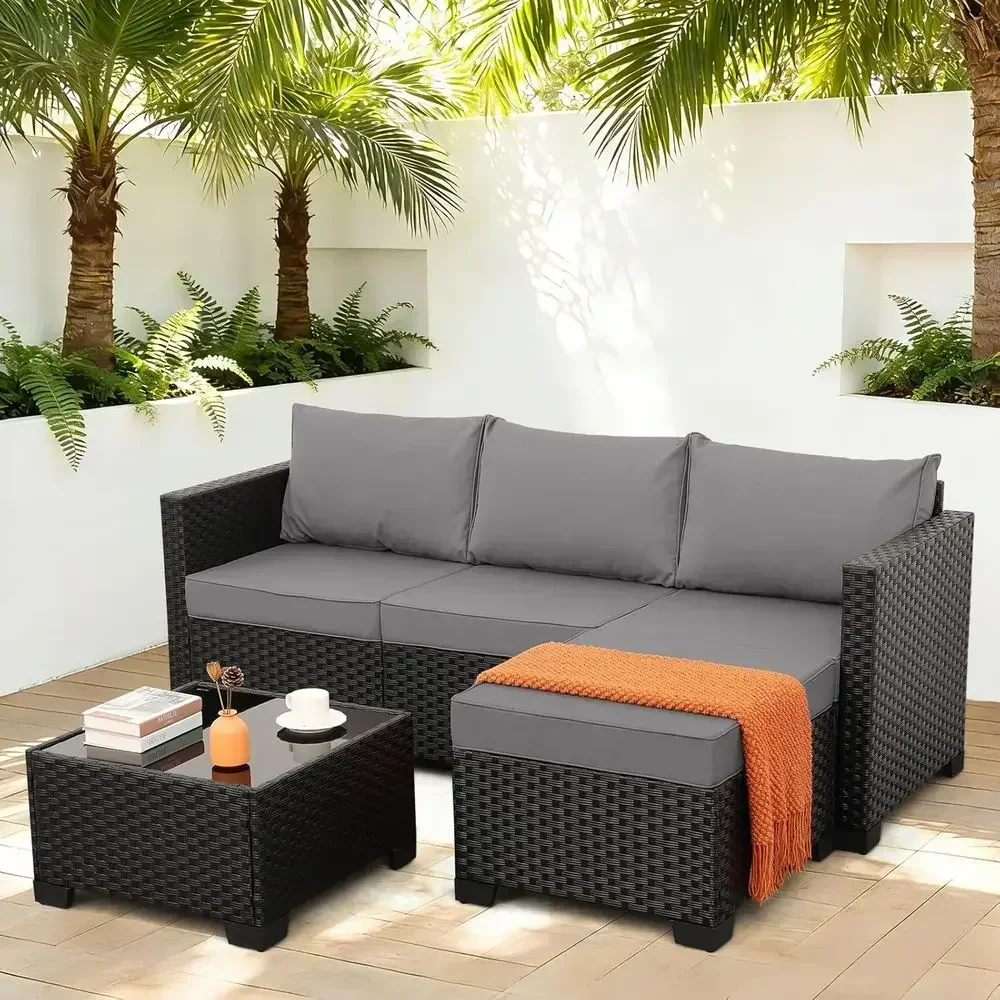 Lichtgrijze 3-delige tuinset m - Outdoor Furniture Grey recensie en prijs