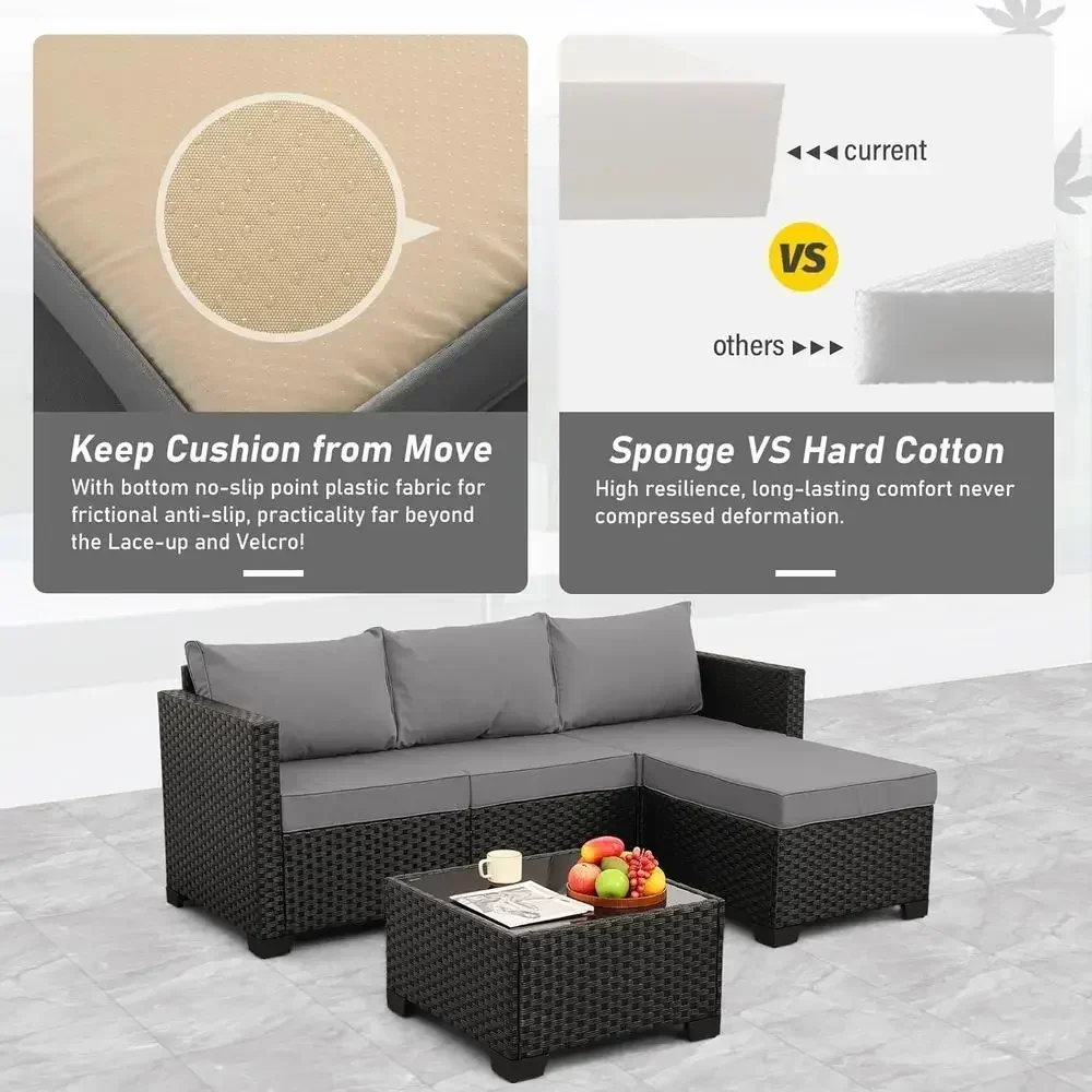 Lichtgrijze 3-delige tuinset m - Outdoor Furniture Grey recensie en prijs