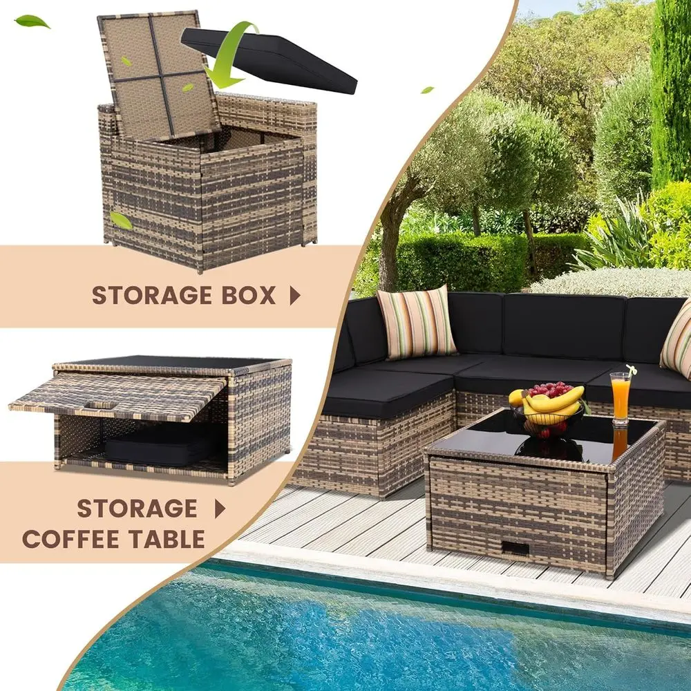 8-delige wicker loungeset voor - Outdoor Furniture With Storage For Cushions recensie en prijs