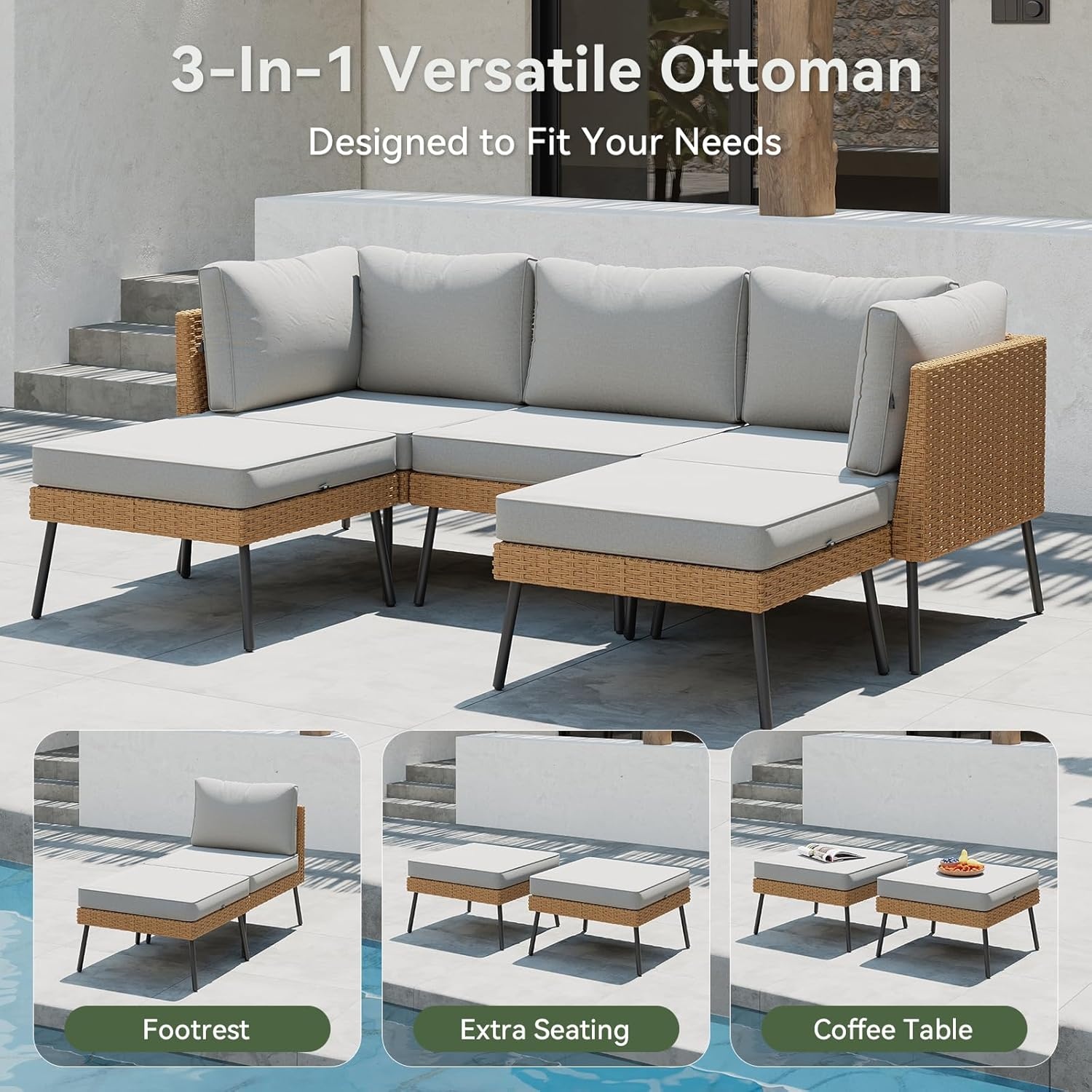 Aoxun 10-delige tuinmeubelense - Outdoor Furniture Grey recensie en prijs
